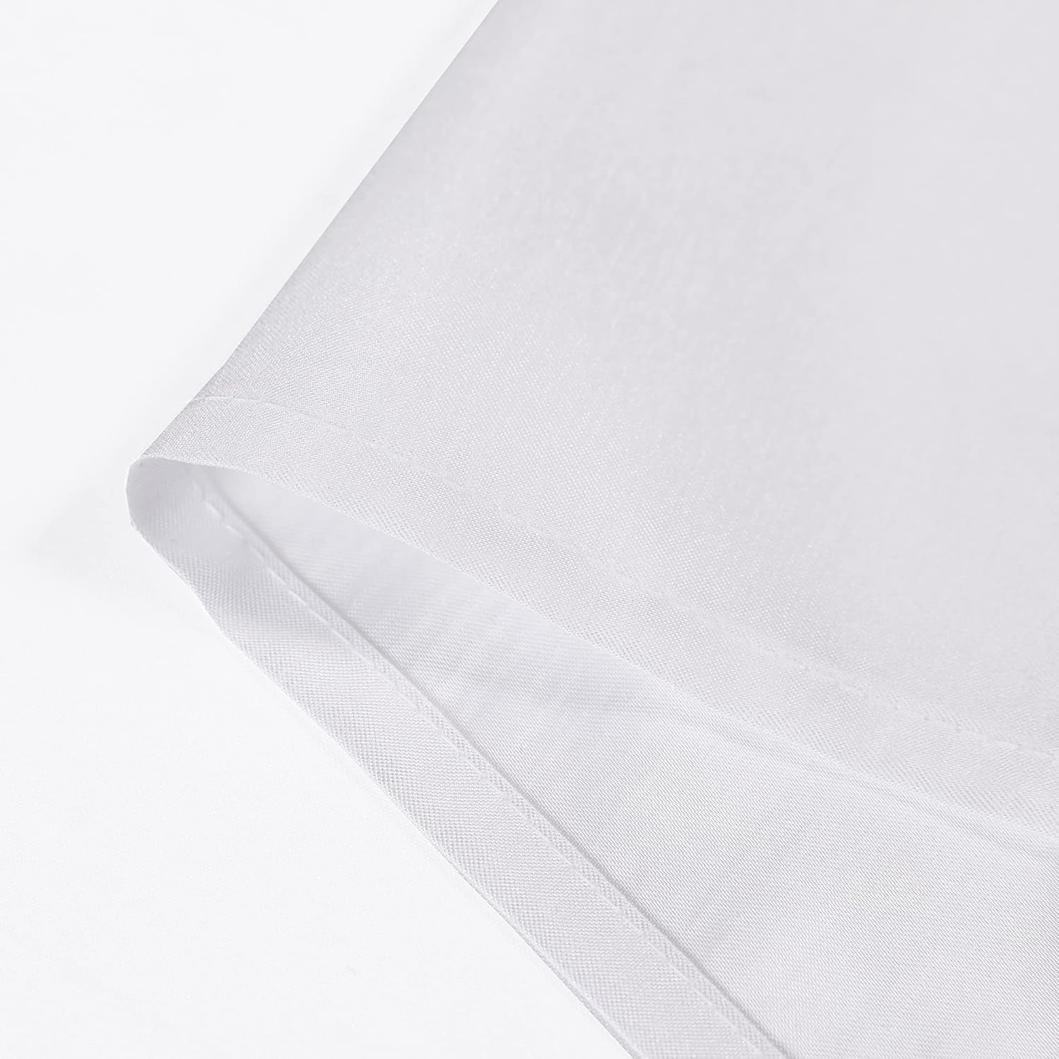 Uptown White Valance Curtains 14 Inch Length, Faux Silk Light Filtering Slub Fabric Rod Pocket Small Window Valance for Farmhouse Bedroom Basement Bathroom, 60Wx14L Inch
