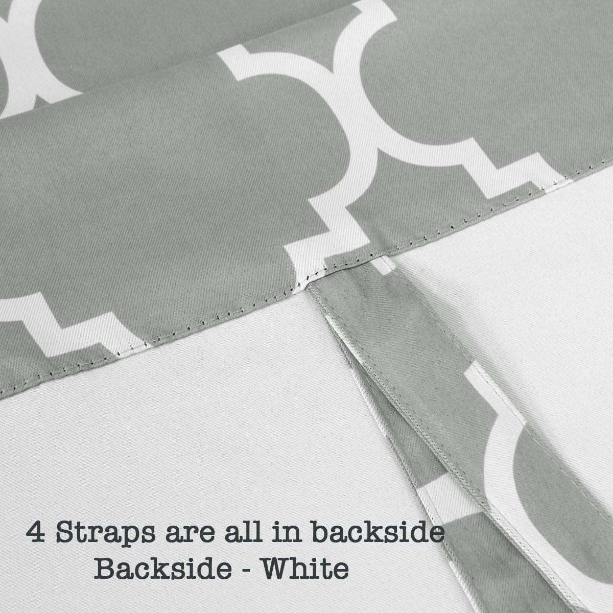 Beautiful Quatrefoil Dove Pattern Thermal Insulated Blackout Tie up Curtains, Rod Pocket Home Fashion Balloon Shade for Small Window, W42 X L63 Inch-Dove(Set of 1)