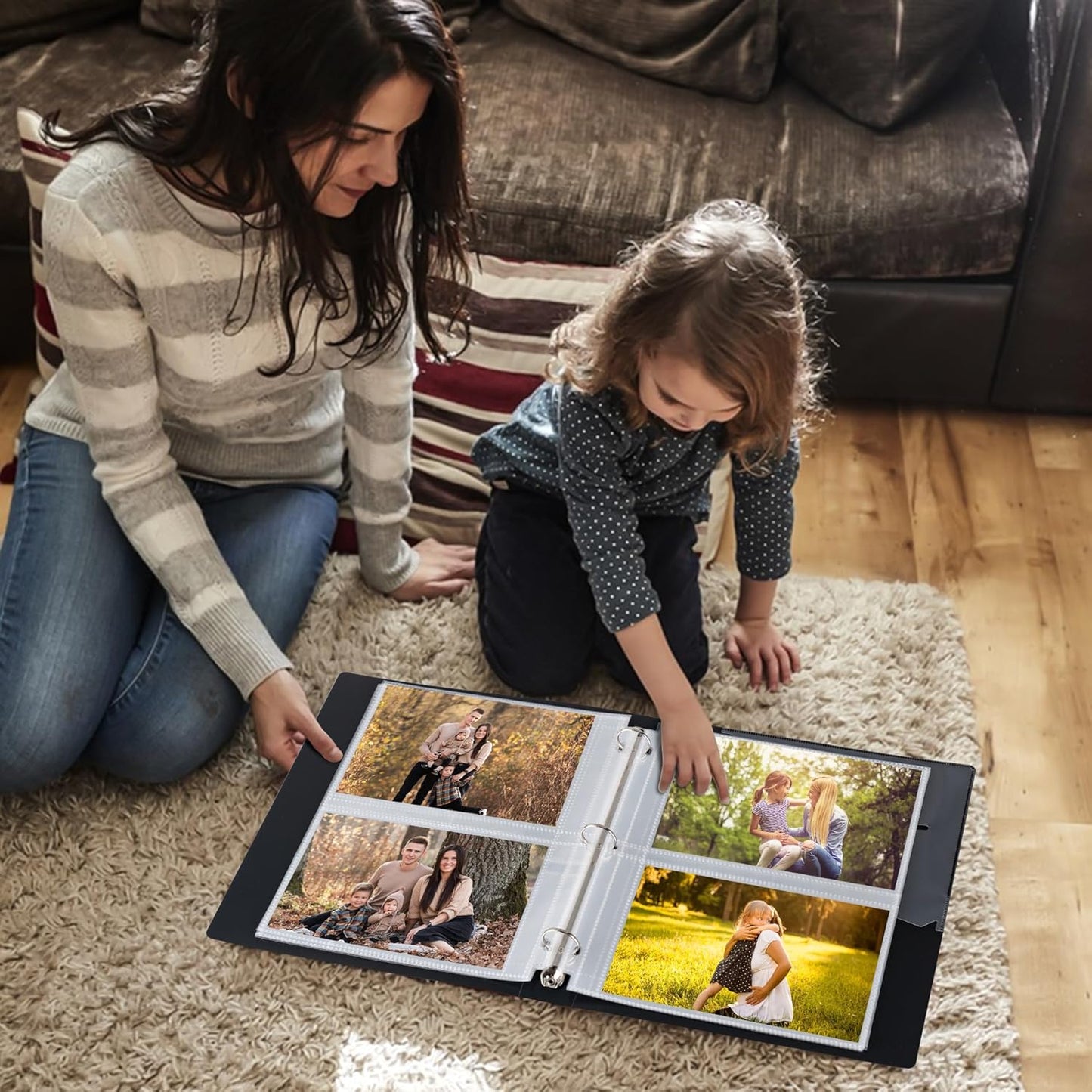 50 Pack 4 X 6 Photo Sleeves for 3 Ring Binder(300 Pictures), Heavy-Duty Archival Photo Page Protectors, Clear Picture Album Refill Pages Holds, Acid-Free