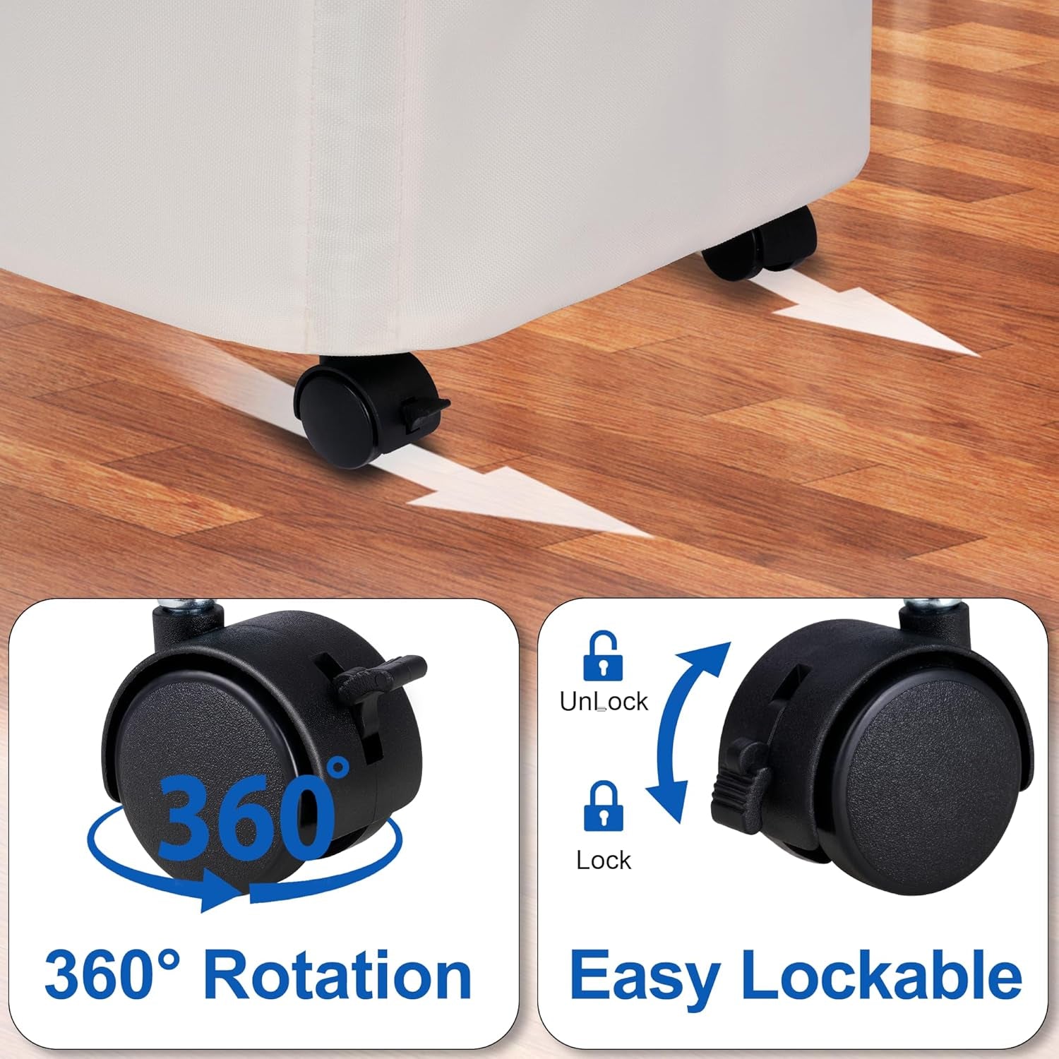 Slim Laundry Hamper with Lid and Wheels, Small Rolling Laundry Basket with Handle for Small Spaces, Tall Dirty Clothes Hampers for Dorm, Bathroom and Bedroom, 75L, Beige