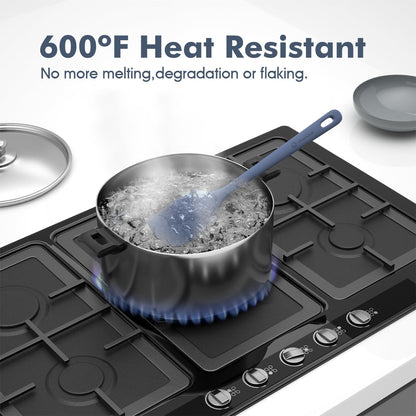 5 Pieces Silicone Spatula Set, Food Grade Rubber Spatula, Upgrade Strong Handle with Ergonomic Grip, Heat Resistant up to 600°F for Nonstick Cookware, Cooking