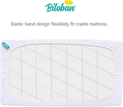Cradle Bassinet Mattress Pad Cover for 36" × 18" Standard Cradle Mattress, Ultra Soft Microfiber Surface and Extra Waterproof Layer, Washer & Dryer Friendly