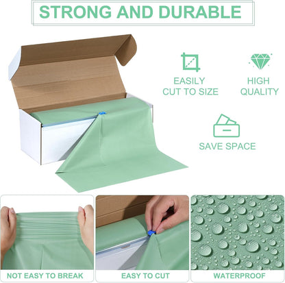 54 Inch×300 Feet Sage Green Tablecloth Roll Disposable Rectangle Light Green Table Cloth Roll Plastic Table Covers with Slide Cutter for Birthday Bridal Wedding Baby Shower Party Decorations