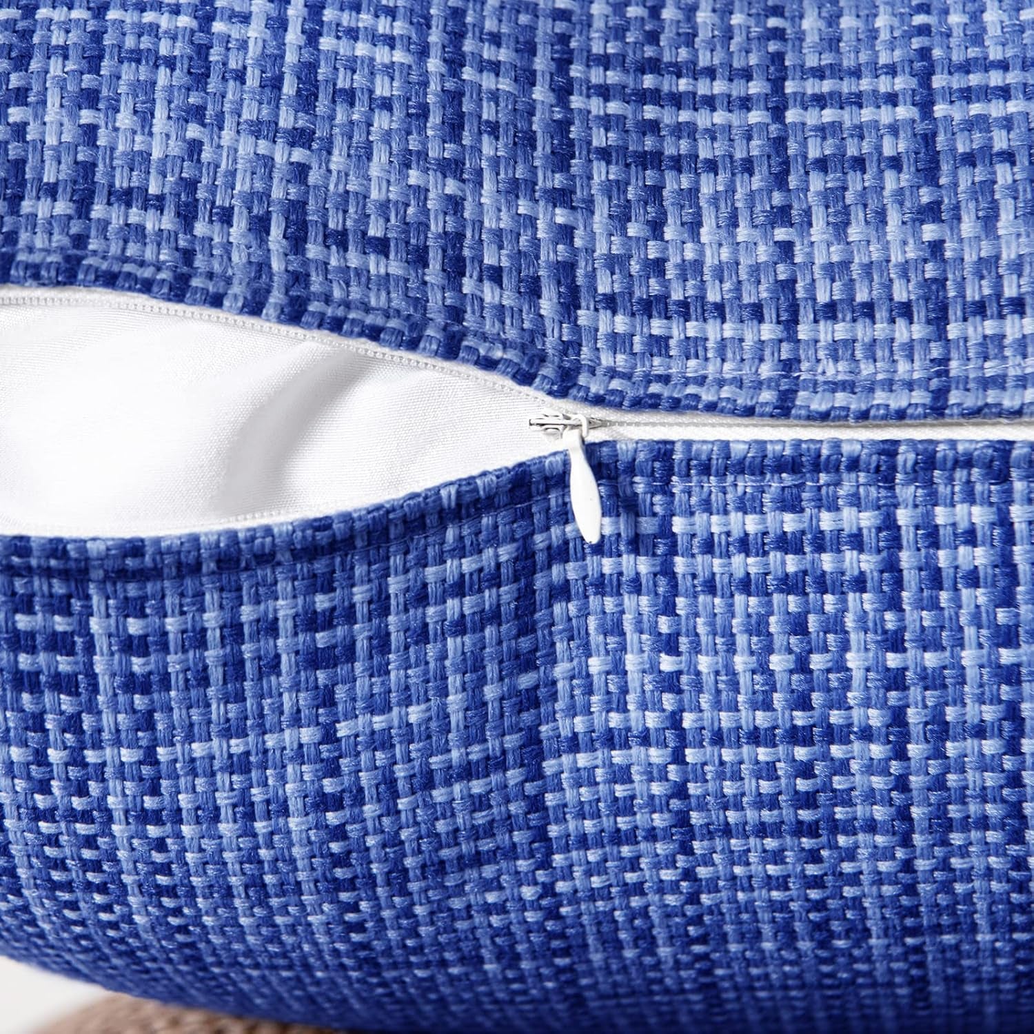 Outdoor Waterproof Throw Pillow Covers Decorative Farmhouse Water Resistant Cushion Covers for Tent Patio Garden Couch Sofa Pack of 2, 20X20 Inch Blue