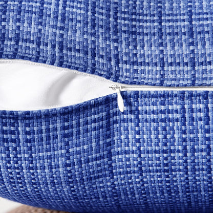 Outdoor Waterproof Throw Pillow Covers Decorative Farmhouse Water Resistant Cushion Covers for Tent Patio Garden Couch Sofa Pack of 2, 20X20 Inch Blue