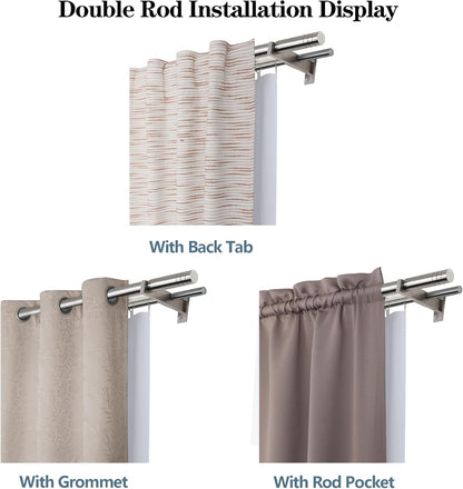 2 Panels 100% Blackout Curtain Liners with 13 Rings, 100% Darkening Blackout Liner for 63 Inch Curtains, Each 40" Wx58 L, 2 Liners per Set with 14 Pieces Rings