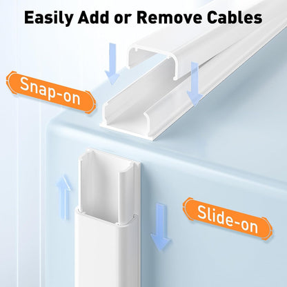 TV Cord Hider, 62.8In Cable Hider, Cord Covers for Wires on Wall, Wire Covers for 2-3 Cords, Wire Hiders for TV on Wall, Easier Setup Cable Cover Management, 4X L15.7 W0.94 H0.47In, White
