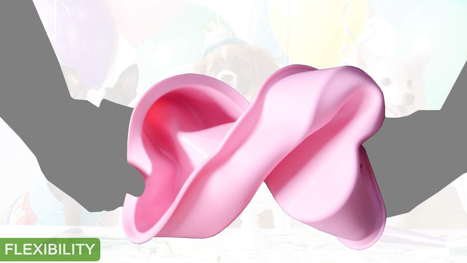 Dog Birthday Cake Mold Silicone Bone Shape Cake Pan with Decorating Pen (Pink, 10")