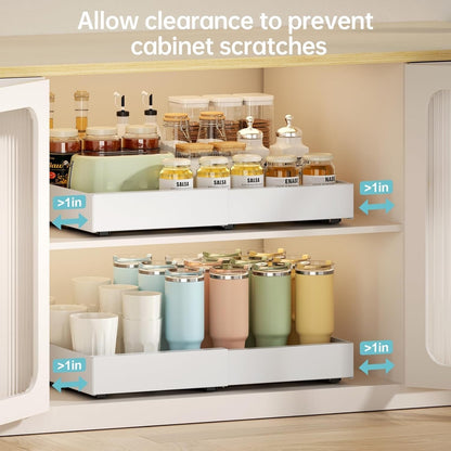 Pull Out Cabinet Organizer, 21" Deep Pull Out Drawers for Cabinets, Expandable Slide Out Drawers for Kitchen, Cabinets, Bathroom, Pantry Storage