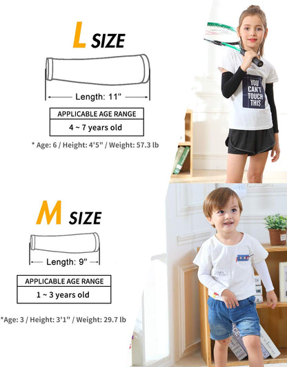 3 Pairs Arm Sleeves for Kids Babies Toddlers, UV Sun Protection Arm Cover for Eczeme and Prevent Scratching