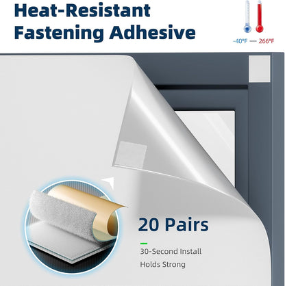 Portable Blackout Curtains 71"×57" Strong Hook and Loop Tape Strips with Adhesive,Black Out Shades That Can Be Cut,100% Blackout Material Window Blinds for Baby Nursery or Travel Use-White V2