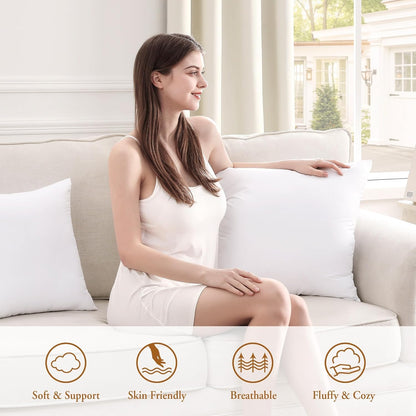 ® 12X12 Pillow Inserts, 2 Pack down Alternative Square Form Sham Stuffer, Fluffy Soft Decorative Pillows for Couch, Sofa, Bed and Home Decor