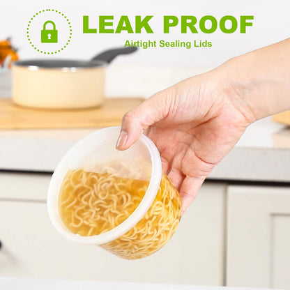 24 Sets 16 Oz Plastic Deli Food Containers with Lids, Airtight Food Storage Containers, Freezer/Dishwasher/Microwave Safe, Soup Containers for Takeout Meal Prep Storage