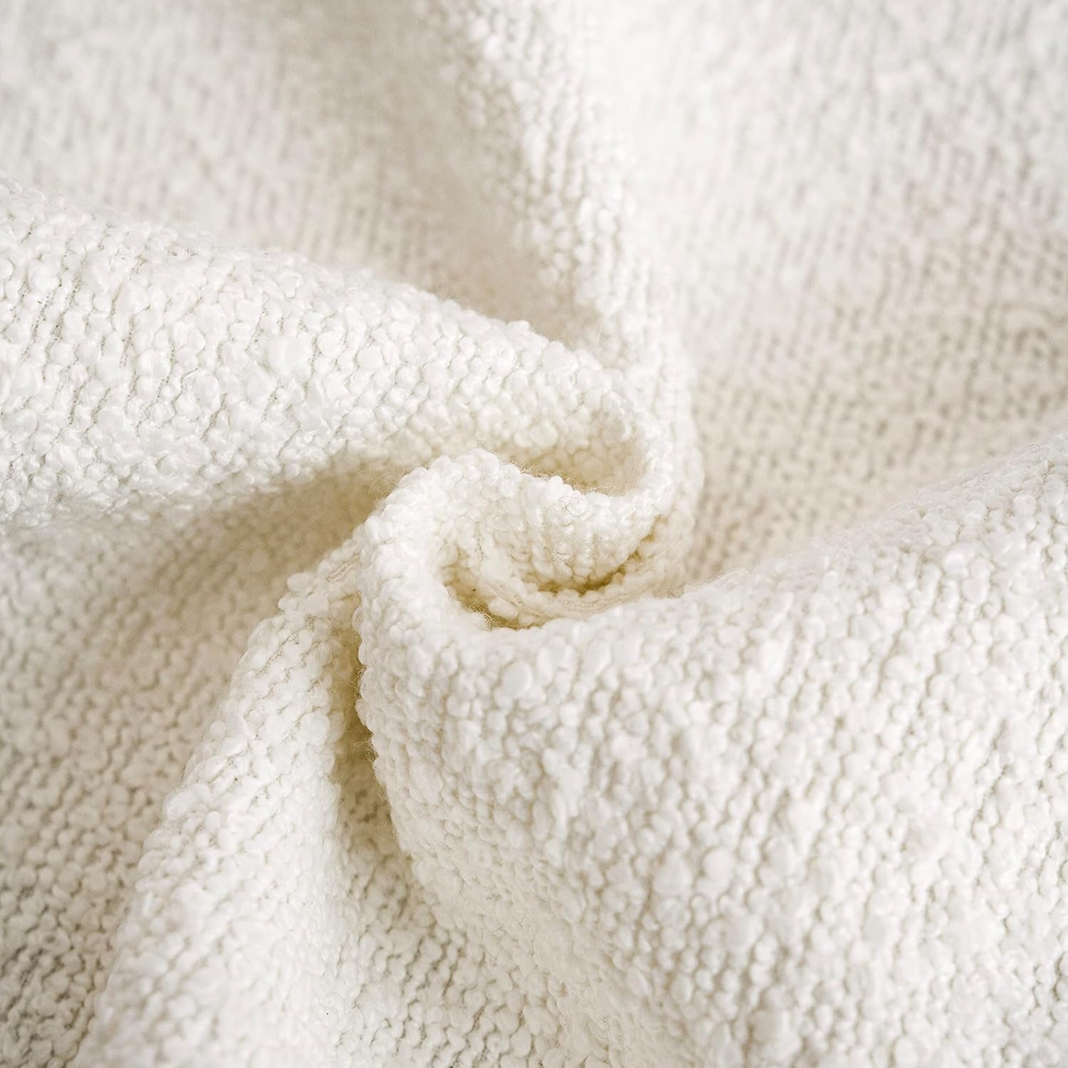 Pack of 2 Textured Boucle Throw Pillow Covers Accent Solid Pillow Cases Cozy Soft Decorative Couch Cushion Case for Chair Sofa Bedroom Living Room Home Decor, 20 X 12 Inch,White