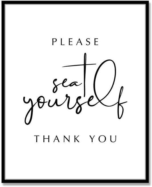 Please Seat Yourself, Bathroom Sign, Washroom Print, Bathroom Wall Decor, Funny Toilet Art, Restaurant Wall Decor, Funny Bathroom Art, 8X10 Inch,Unframed