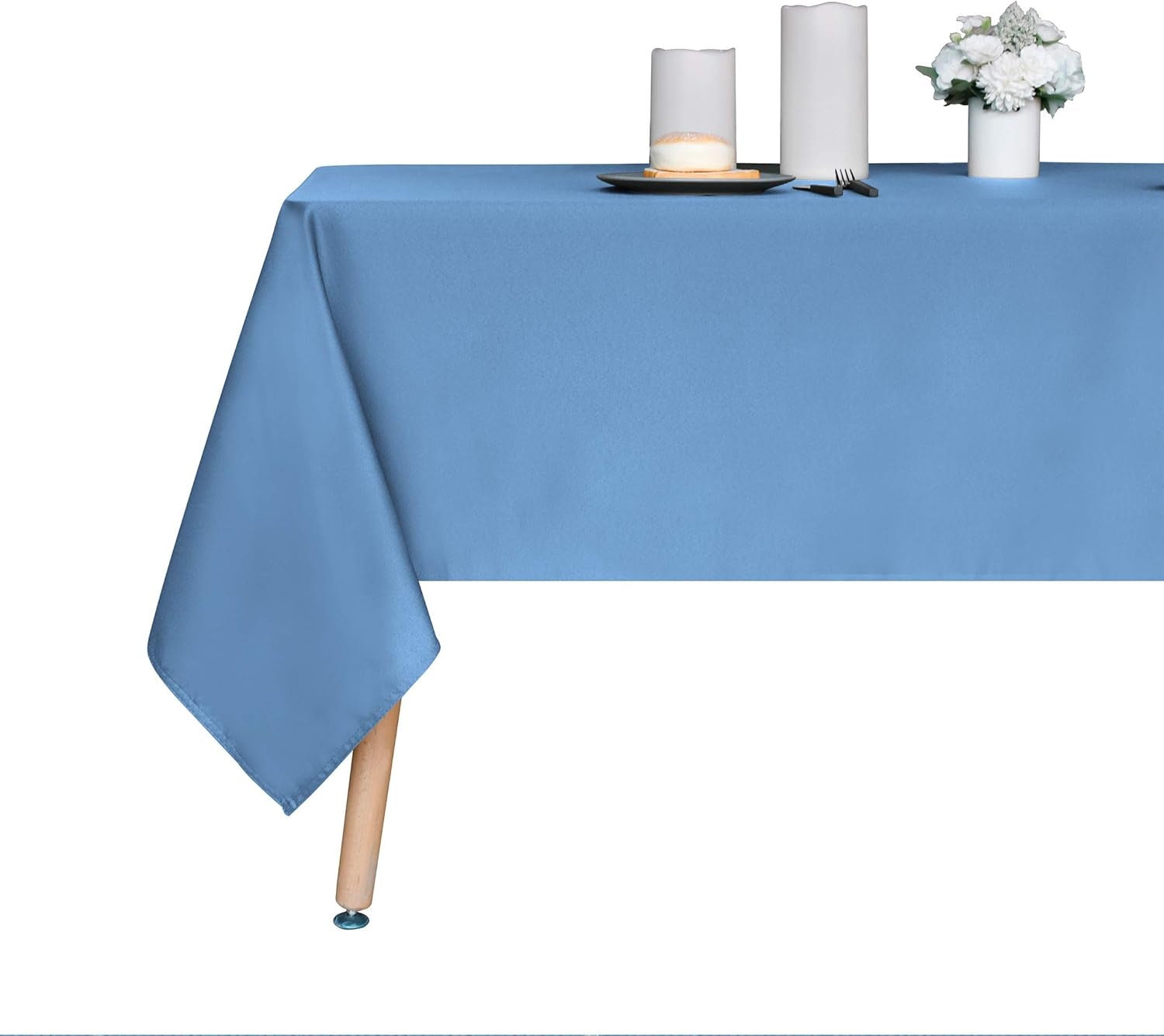 210GSM Rectangle Table Cloth, Water Resistance Microfiber Tablecloth, Decorative Fabric Table Cover for Outdoor and Indoor Use (Sky Blue,60 X 60 Inch)