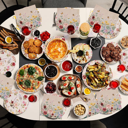 100Pcs Floral Paper Napkins,Spring Wildflower Napkin Disposable Flower Cocktail Napkins for Wedding, Birthday,Baby Shower,Easter,Mothers Day Party Decorations and Supplies