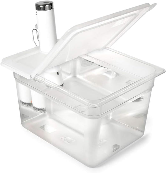 Sous Vide Container 12 Quart with Collapsible Hinged Lid Compatible with Breville Joule Sous Vide Immersion Circulator Cooker (Side Mount)