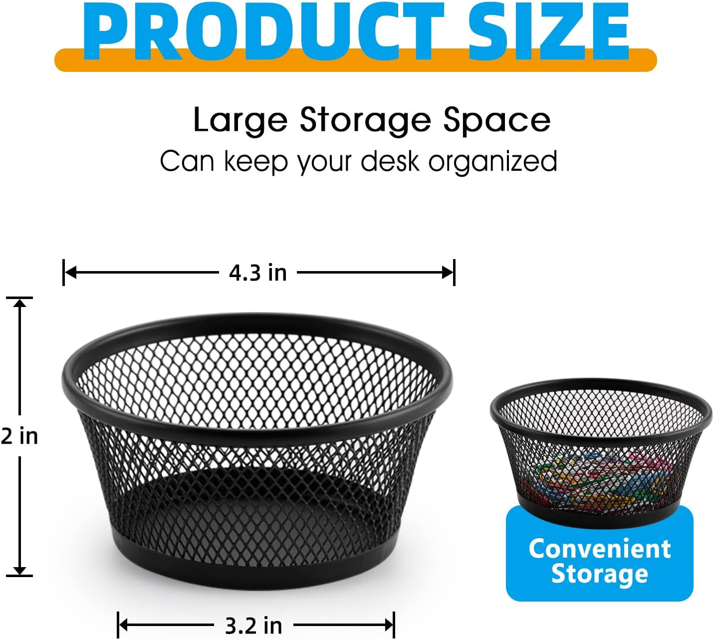 Magnetic Paper Clip Holder Set for Desk Organization - 4 Pack (Black)