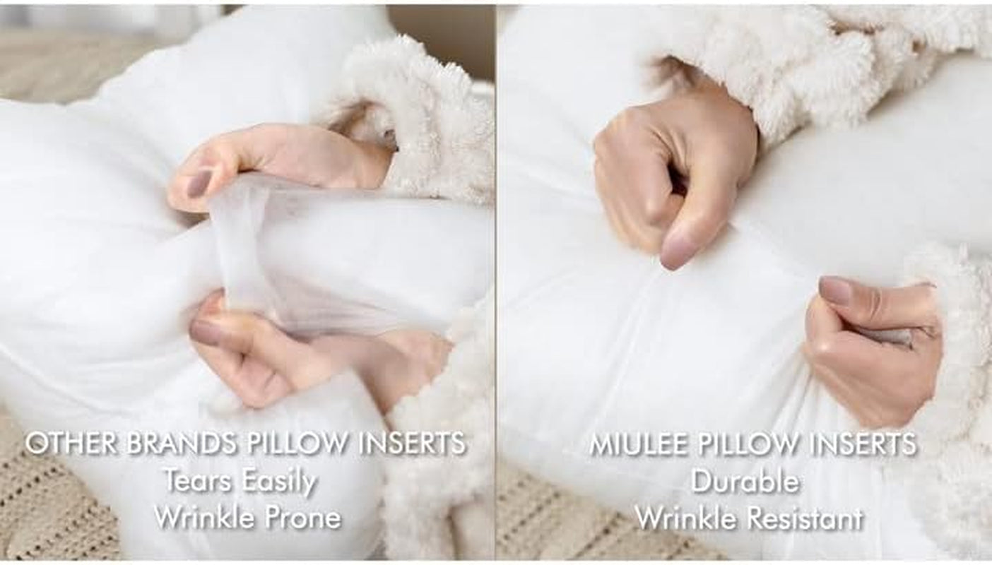 12x20 Inch Decorative Rectangle Pillow Insert, Premium Fluffy Cushion Filler for Sofa and Living Room