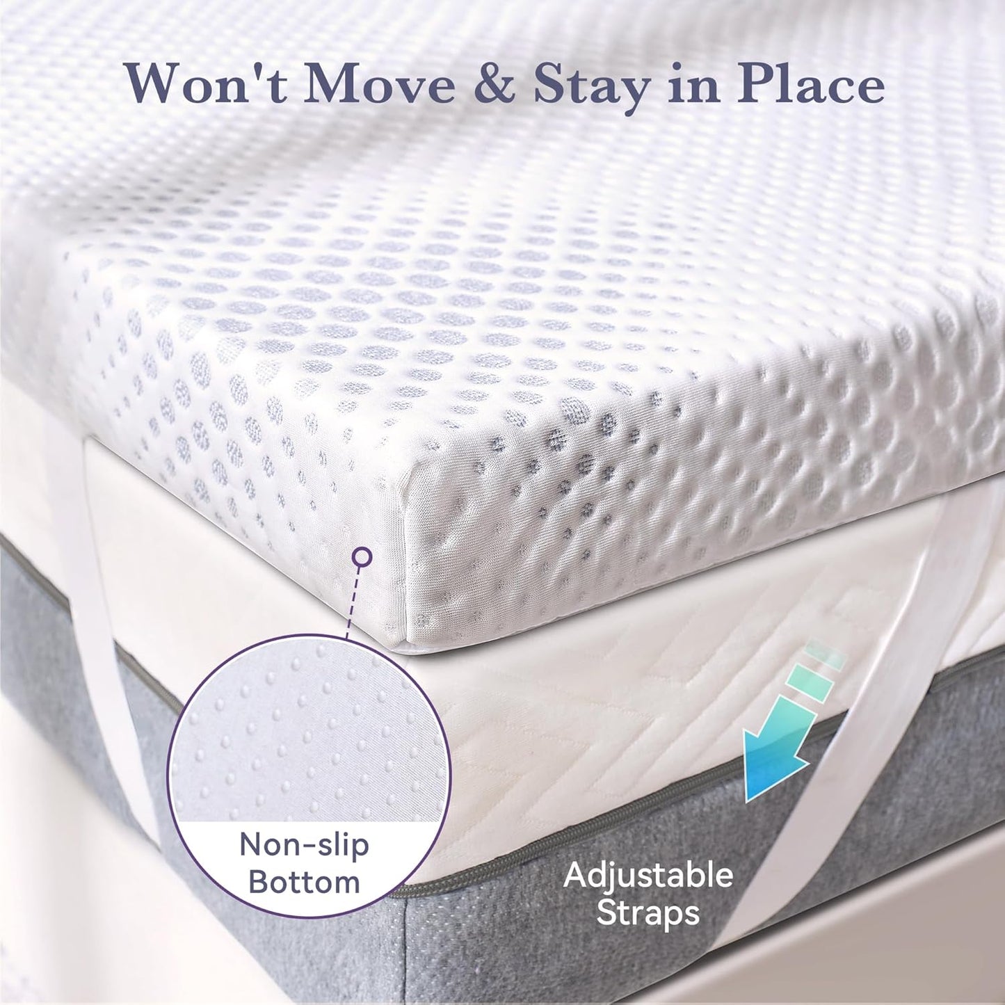 3 Inch Gel Memory Foam Mattress Topper King Size, Mattress Pad for Body Pressure Relief, Cooling Bed Topper with Breathable Soft Cover, Certipur-Us Certified