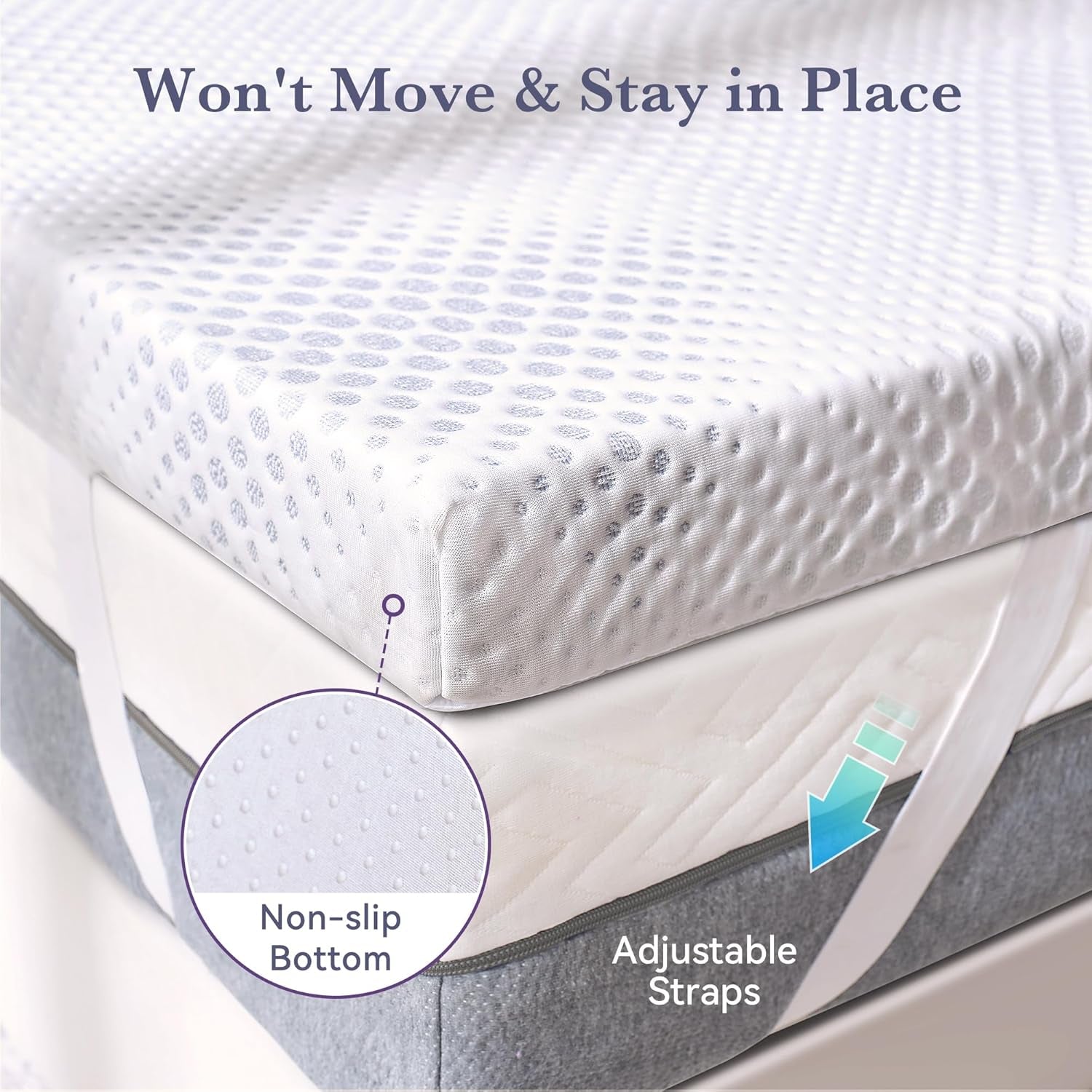 3 Inch Gel Memory Foam Mattress Topper King Size, Mattress Pad for Body Pressure Relief, Cooling Bed Topper with Breathable Soft Cover, Certipur-Us Certified