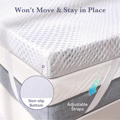 3 Inch Gel Memory Foam Mattress Topper King Size, Mattress Pad for Body Pressure Relief, Cooling Bed Topper with Breathable Soft Cover, Certipur-Us Certified