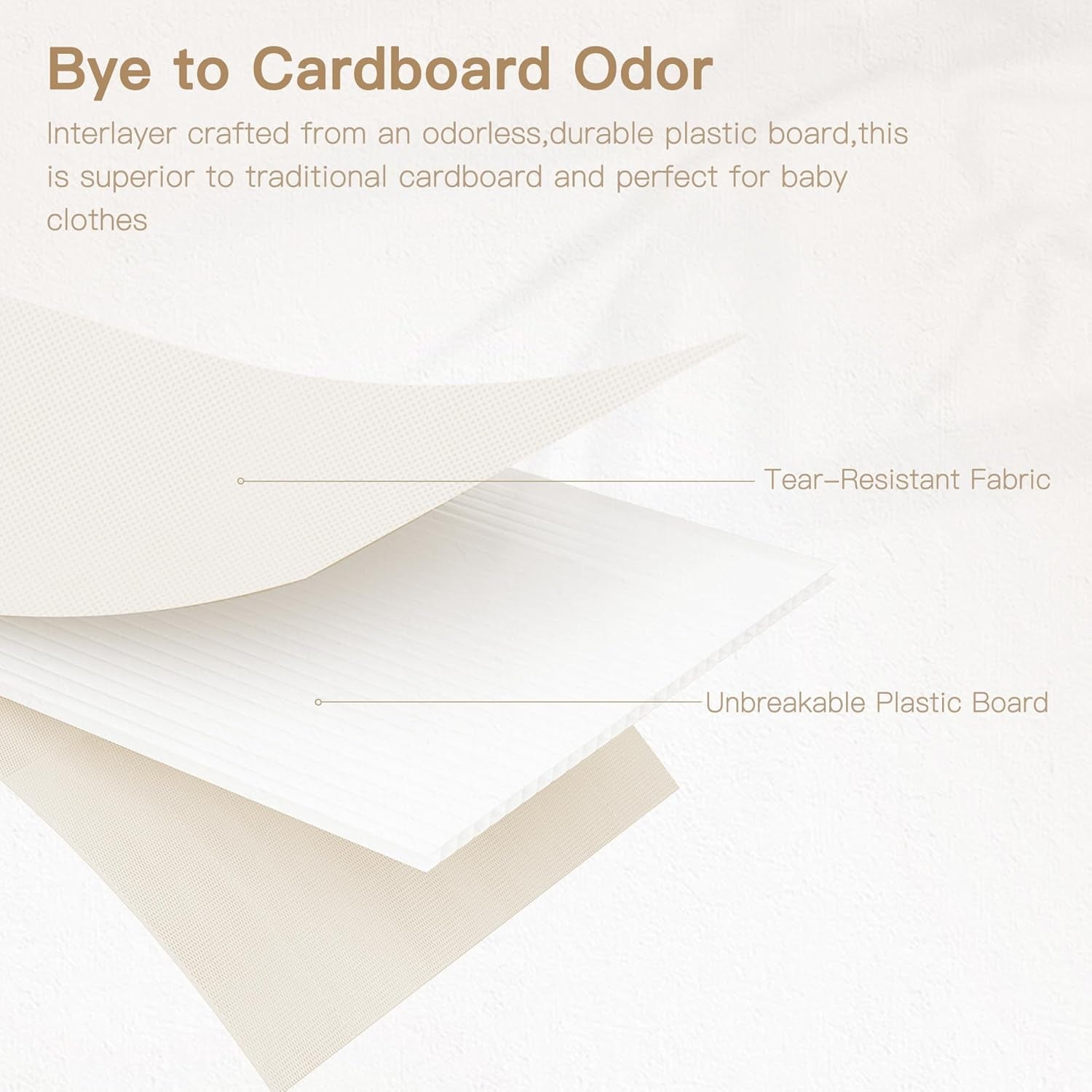 Drawer Organizer Clothes, 14 Pack Dresser Organizer for Baby Clothes, Underwear, Sock- Foldable Closet Organization and Storage Dividers Bins for Nursery, Bedroom and Dorm (Beige)