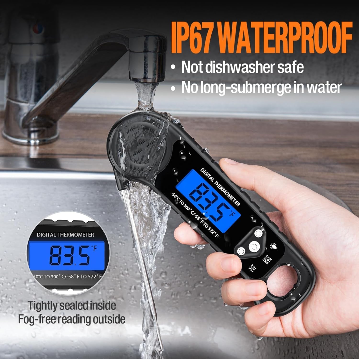 Meat Thermometer Digital, Instant Read Food Thermometer for Cooking Ourtdoor Fryer Candy BBQ Grill Smoker Accessories Kitchen Gadgets, Gifts for Men Stocking Stuffers Him Dad Birthday