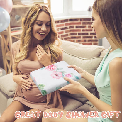 Baby Milestone Blanket Monthly Milestone Blankets for Baby Girls Newborn Baby Blankets Photography Background Fleece Blankets with Wooden Signs, Frames, Bow Headband 50X39 Inches