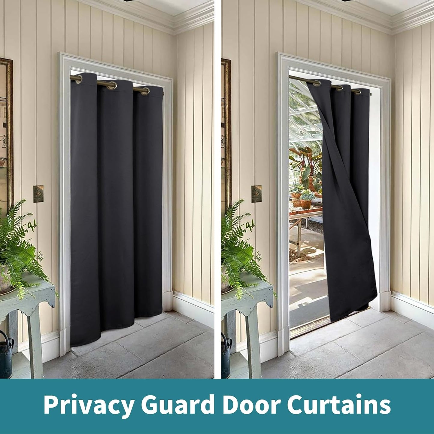 Door Curtain for Doorway, Closet Curtain for Open Closet, Thermal Insulated Privacy Blackout Grommet Drape, 1 Panel, Dark Grey, 34 X 80 Inch