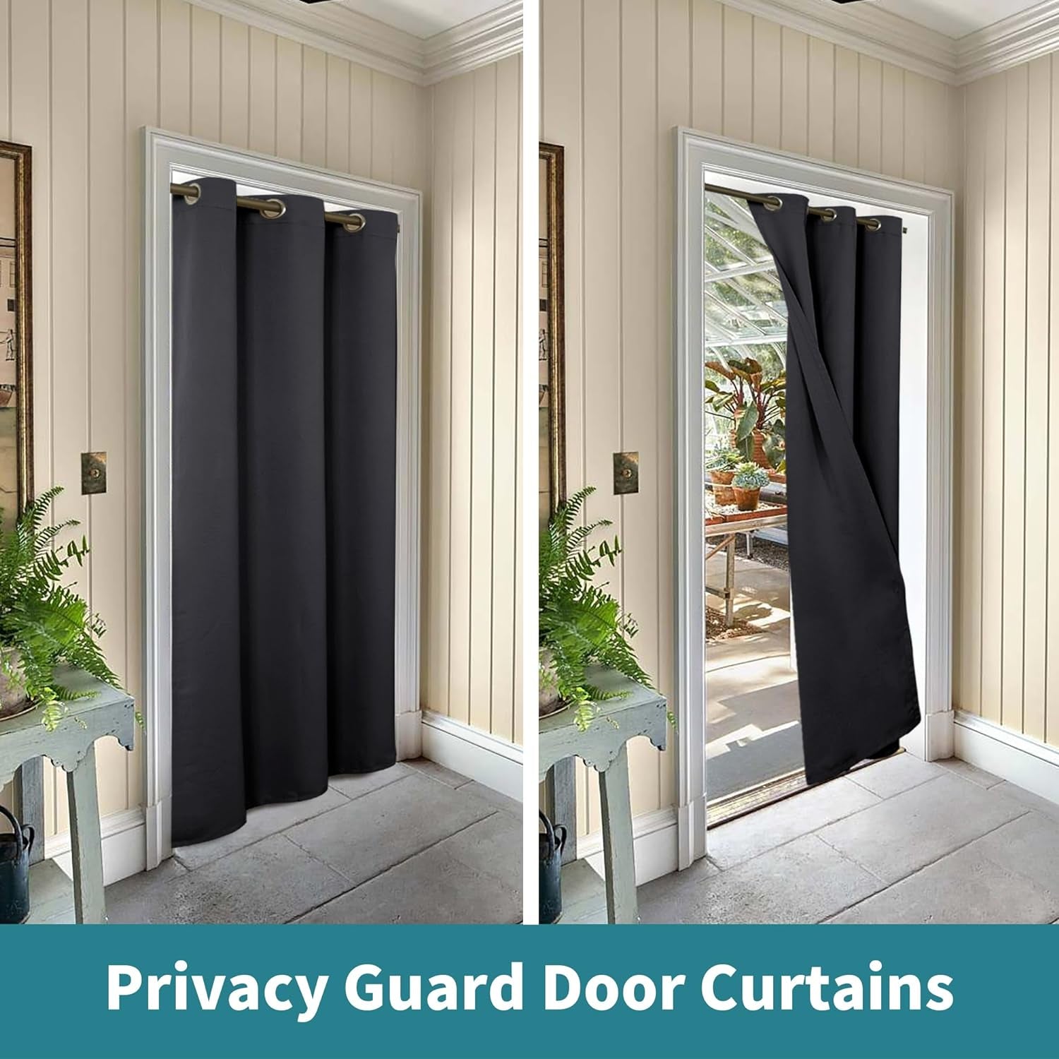 Door Curtain for Doorway, Closet Curtain for Open Closet, Thermal Insulated Privacy Blackout Grommet Drape, 1 Panel, Dark Grey, 34 X 80 Inch