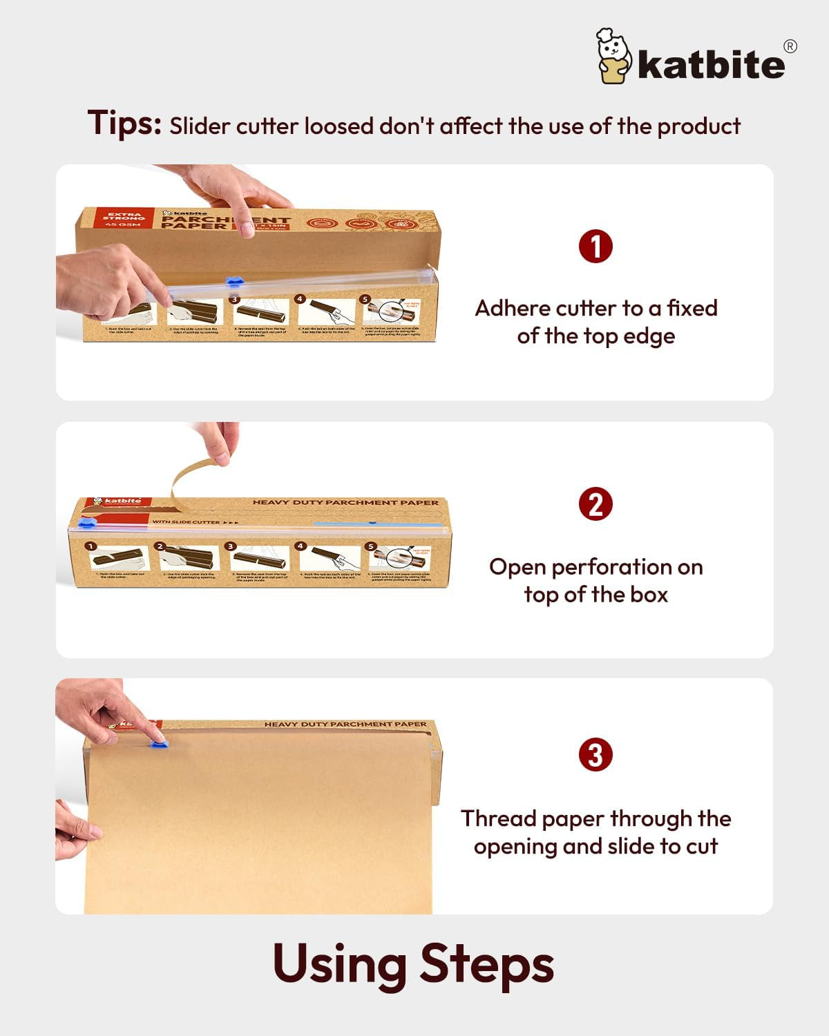 Heavy Duty Parchment Paper Roll for Baking, 15 in X 210 Ft, 260 Sq.Ft Baking Paper with Slide Cutter, Easy to Cut & Non-Stick Cooking Paper for Bread, Cookies, Air Fryer, Steaming, Grilling