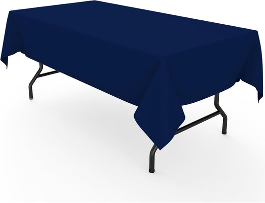 Rectangle Table Cloth 60" X 102" – Durable Polyester Tablecloth Offers Reusable & Washable Protection, Ideal for Outdoor Party, Picnic, Wedding, Banquet and Birthday, Blue