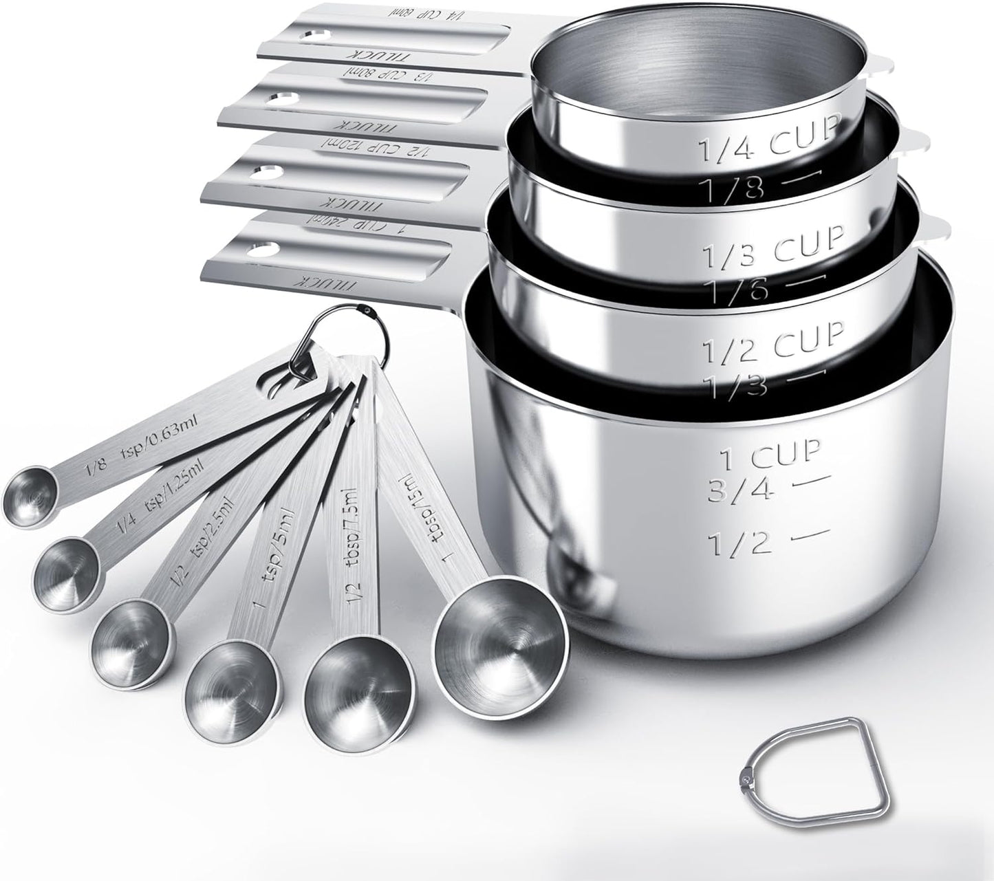 Stainless Steel Measuring Cups & Spoons Set, Cups and Spoons,Kitchen Gadgets for Cooking & Baking (10)