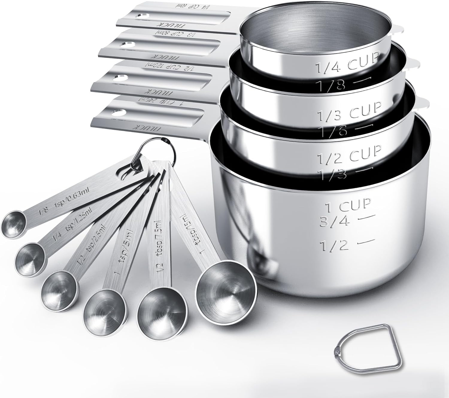 Stainless Steel Measuring Cups & Spoons Set, Cups and Spoons,Kitchen Gadgets for Cooking & Baking (10)
