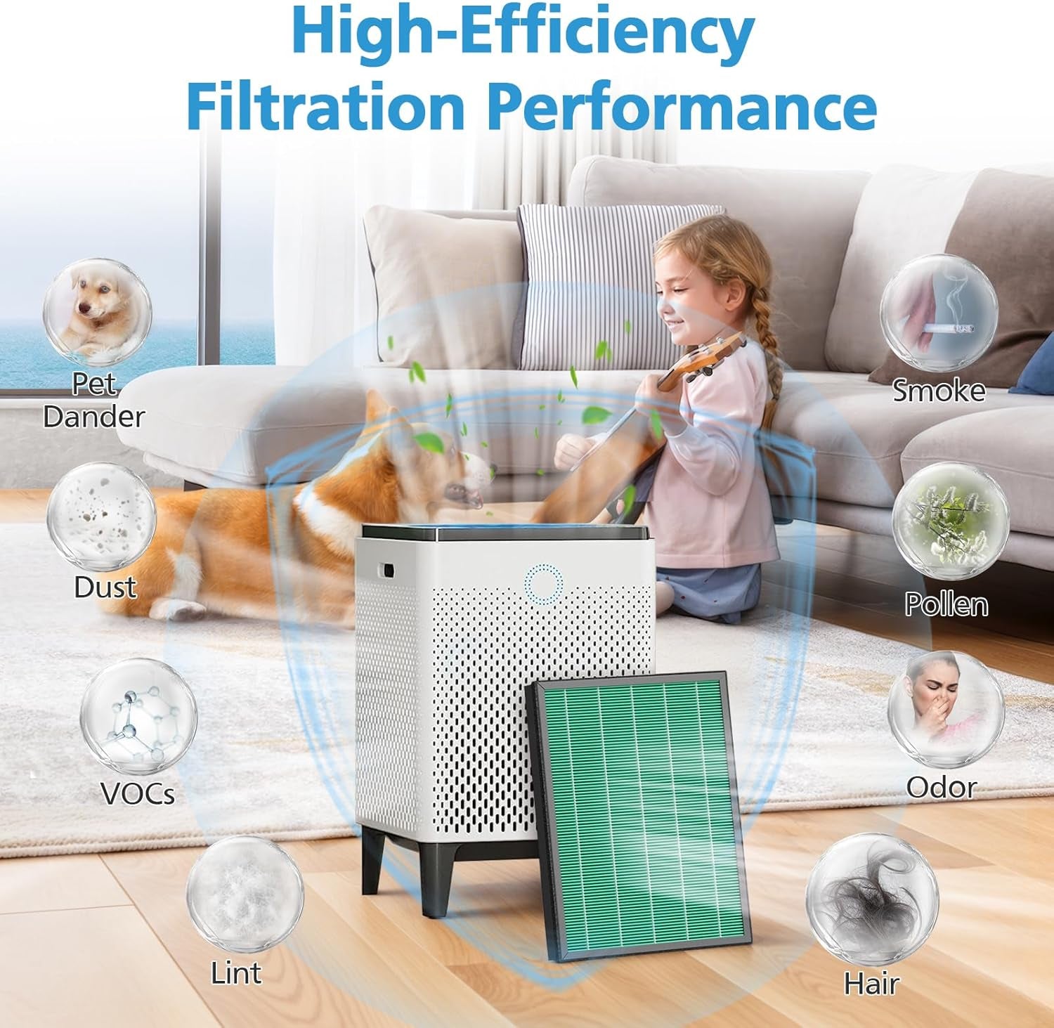 2-Pack Replacement Filters for Coway Airmega Max2 Air Purifier 300/300S, True HEPA and Activated Carbon 2-in-1 Filter, Model # AP-1515-FP