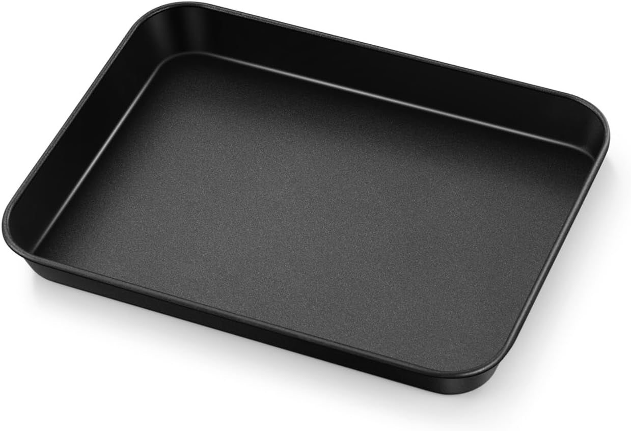 9 Inch Baking Cookie Sheet Pan, Carbon Steel Oven Tray, Non Stick Bakeware for Cooking Baking Bread Meat Vegetables, Sturdy & Healthy, Easy Clean, 1Pc