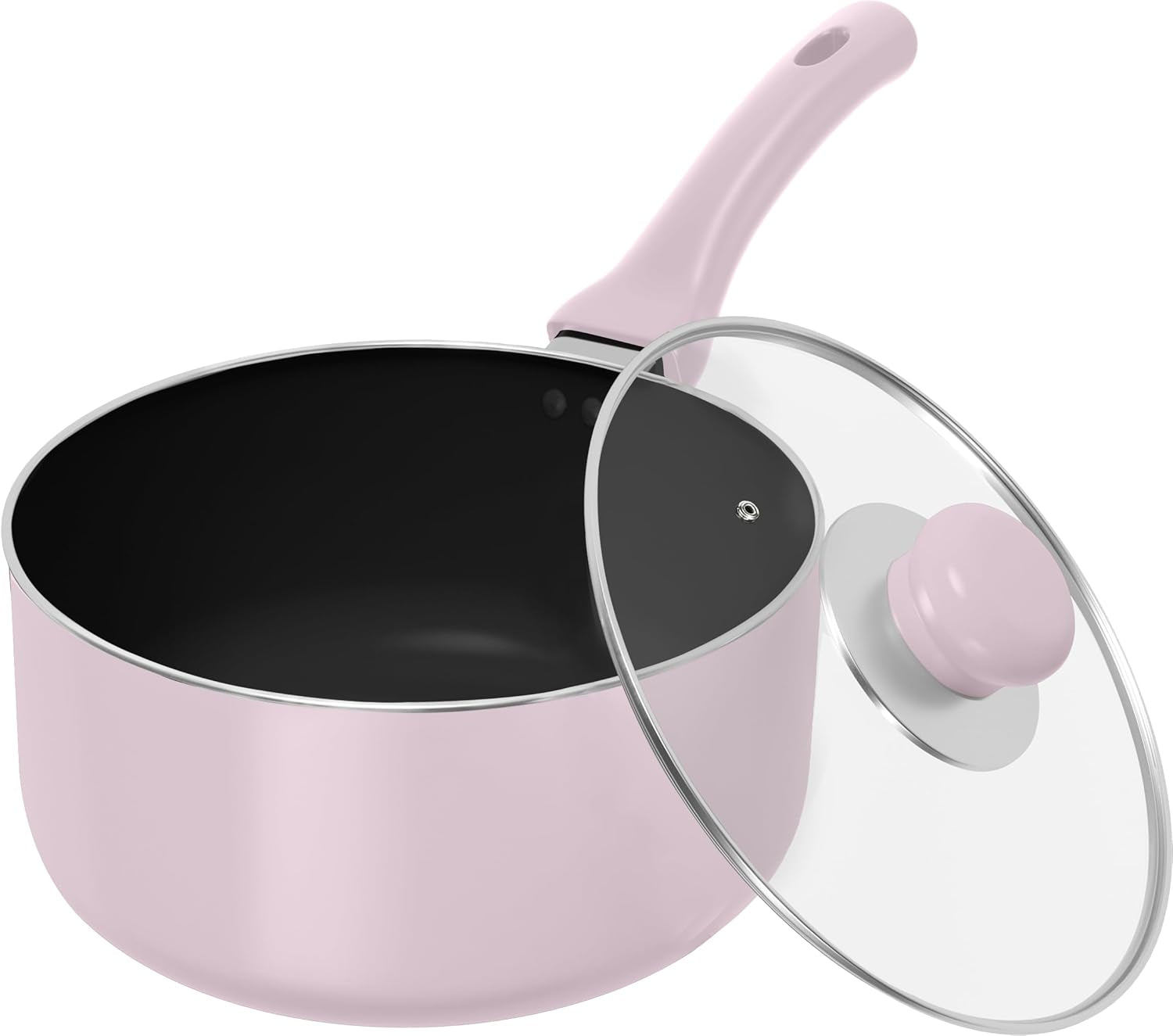 Detachable Handle Nonstick Saucepan with Glass Lid, Multipurpose Use for Home, Kitchen or Restaurant (Purple)