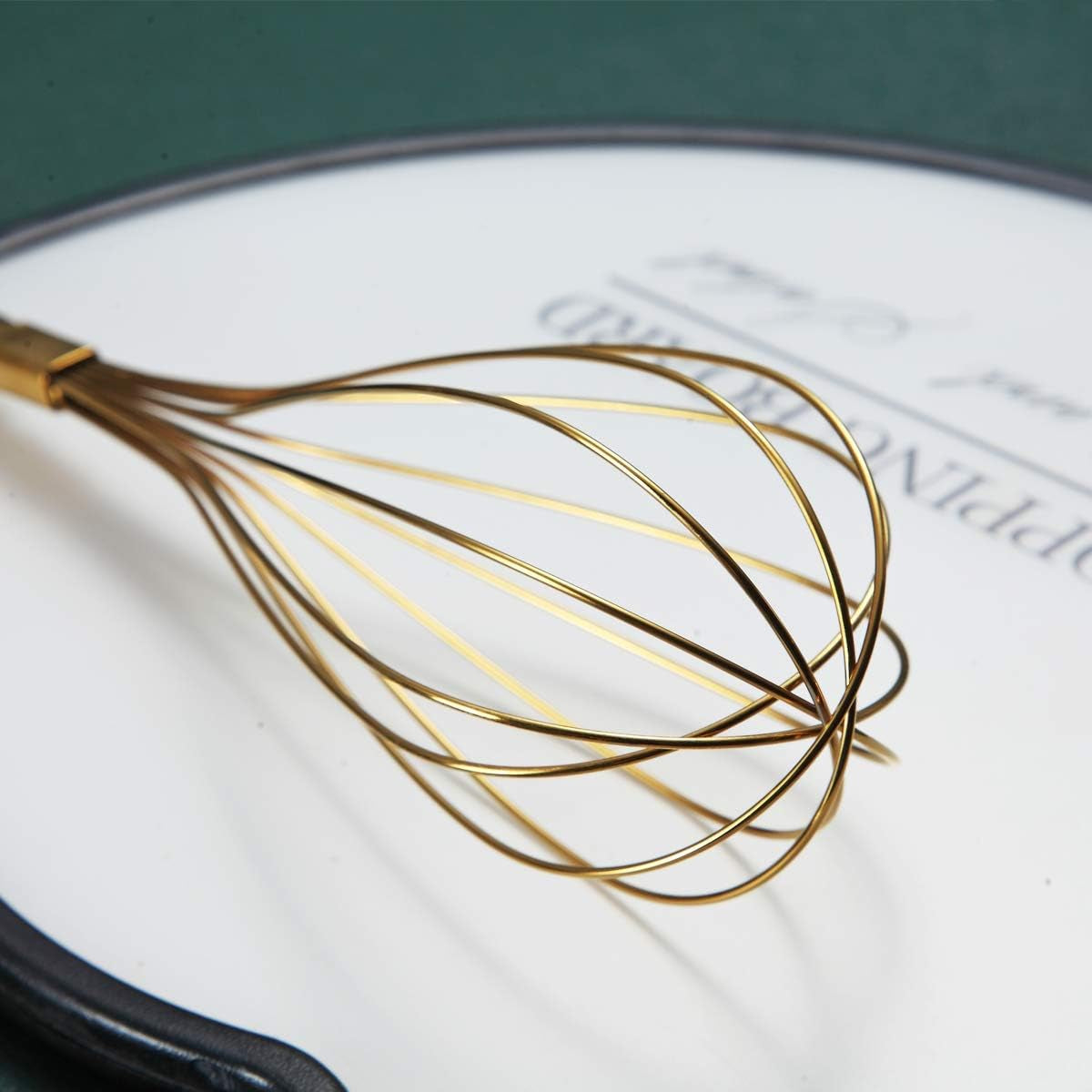 Gold-Plated Titanium Whisk Set - Stainless Steel Balloon Whisk for Cooking, Baking, Blending, and Beating - Dishwasher Safe and Easy to Clean