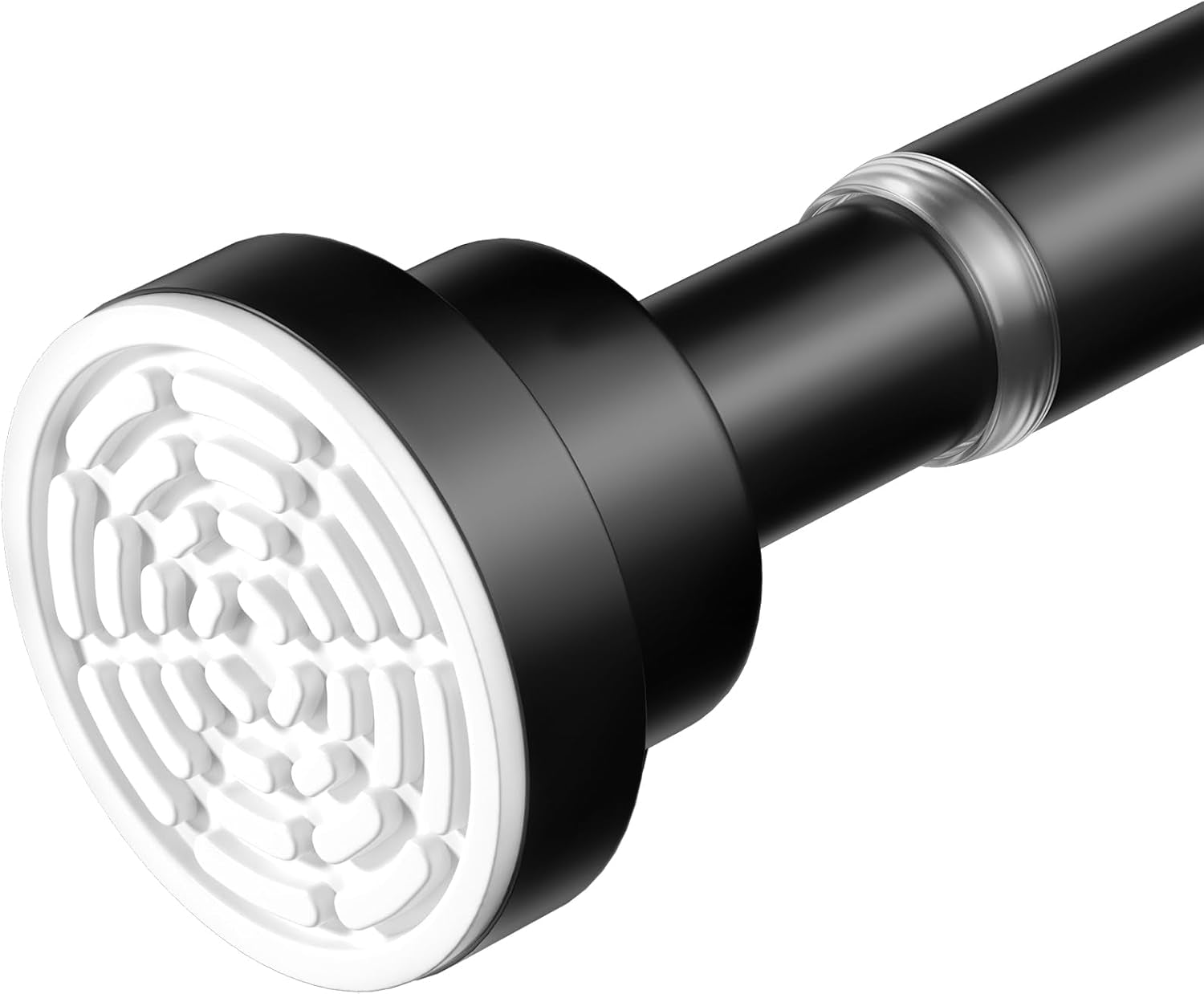 Black Spring Tension Curtain Rod No Drilling 30-63Inch 1Pcs,Non-Slip Adjustable Tension Rod,Tension Rods for Windows Non-Rust,Spring Curtain Tension Rod Extendable Window Tension Rod