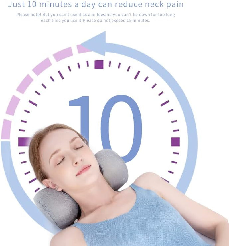Neck Support Pillow - Cervical Traction Device for Neck Pain Relief and Muscle Therapy - Memory Foam Neck Roll Pillow for Shoulder Pain Relaxation
