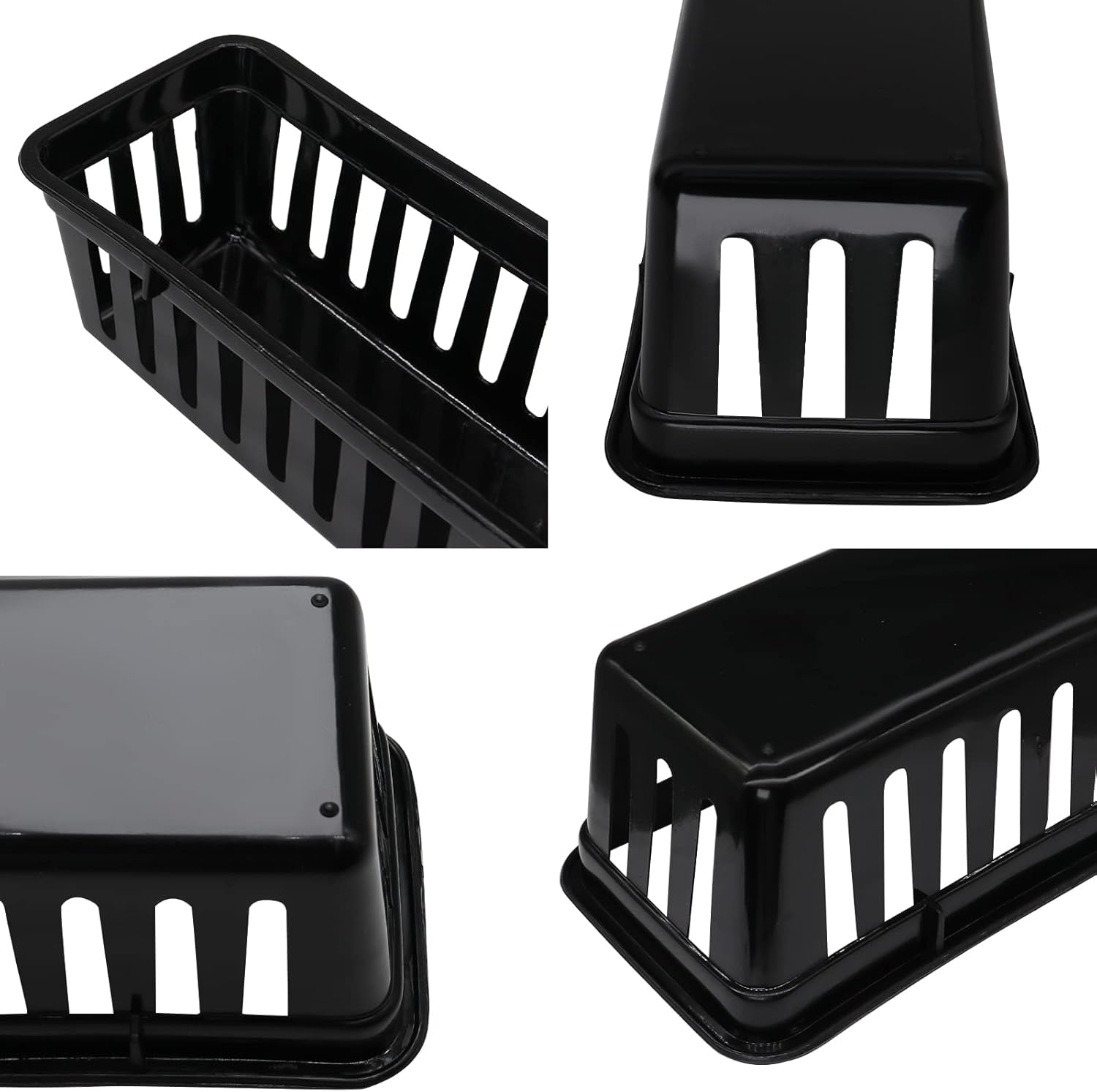 Classroom Pencil or Rubber Organizer Basket Trays, Office Supply Baskets Organization Trays for Home School Classroom Office 12 Pack (Black)