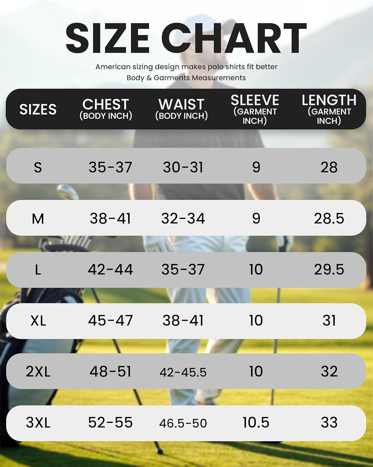Men'S Golf Polo Shirt UPF 70+ Moisture Wicking Quick Dry Performance Short Sleeves Polo Shirts