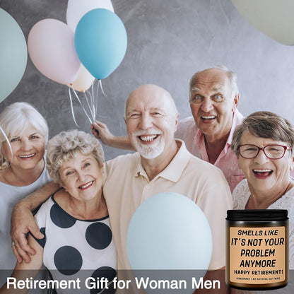 Retirement Gift for Woman, Men, 2025 Funny Retirement Gifts for Women, Men, Friends, Work Bestie, Teachers, Coworkers, Happy Funny Retired Candle Gifts