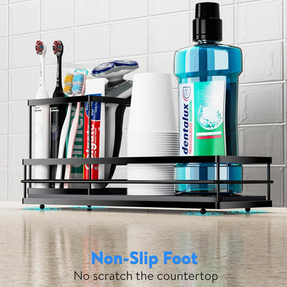 Toothbrush Holders with Water Absorbing Diatomite for Bathrooms, Electric Tooth Brush Toothpaste Holder, Kitchen Countertop Sink Caddy Sponge Organizers and Storage, Stone Drying