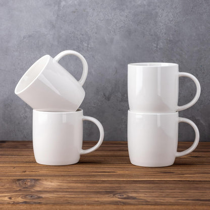 12 oz Ceramic Coffee Mugs Set of 12 with Large Handle - Lightweight, Dishwasher & Microwave Safe for Latte, Cappuccino, Cocoa, and Milk