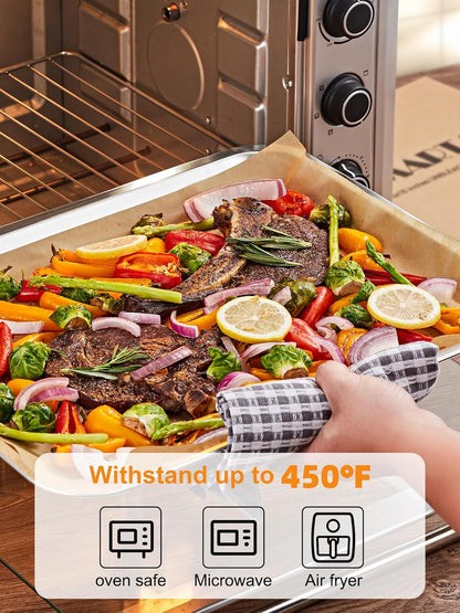 200 Pcs Parchment Paper Baking Sheets, 8X12 Inches Non-Stick Precut Baking Parchment, for Baking Grilling Steaming Bread Cup Cake Cookie and More (Unbleached)