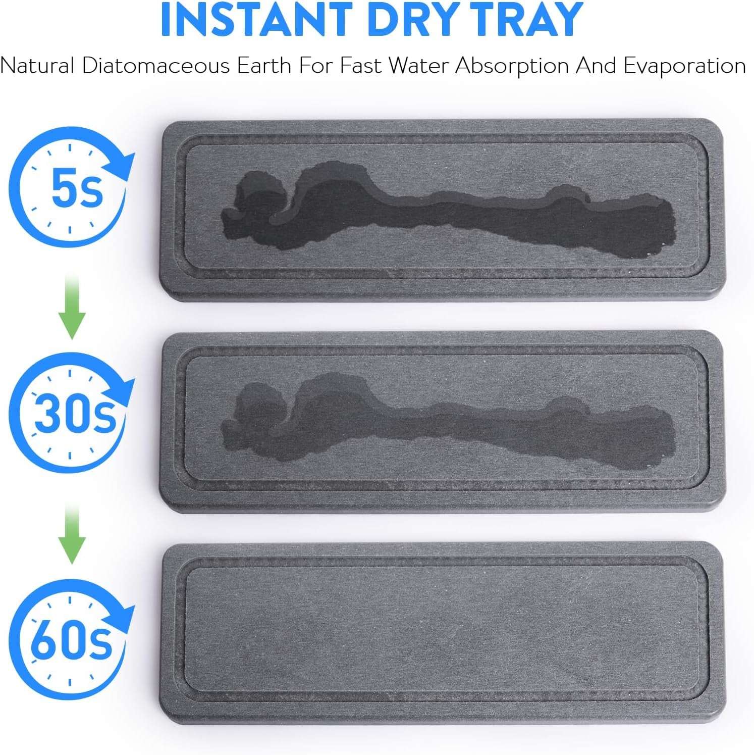 Toothbrush Holders with Water Absorbing Diatomite for Bathrooms, Electric Tooth Brush Toothpaste Holder, Kitchen Countertop Sink Caddy Sponge Organizers and Storage, Stone Drying