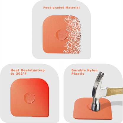 5 Pcs Pan and Pot Scraper -Orange, Nylon Silicone 2 in 1 Kitchen Dish Scraper